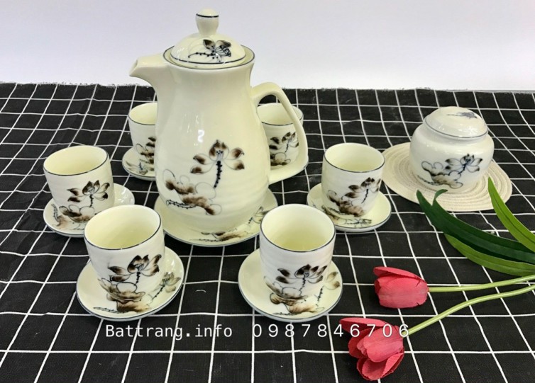 bộ bình nước gốm sứ Bát Tràng